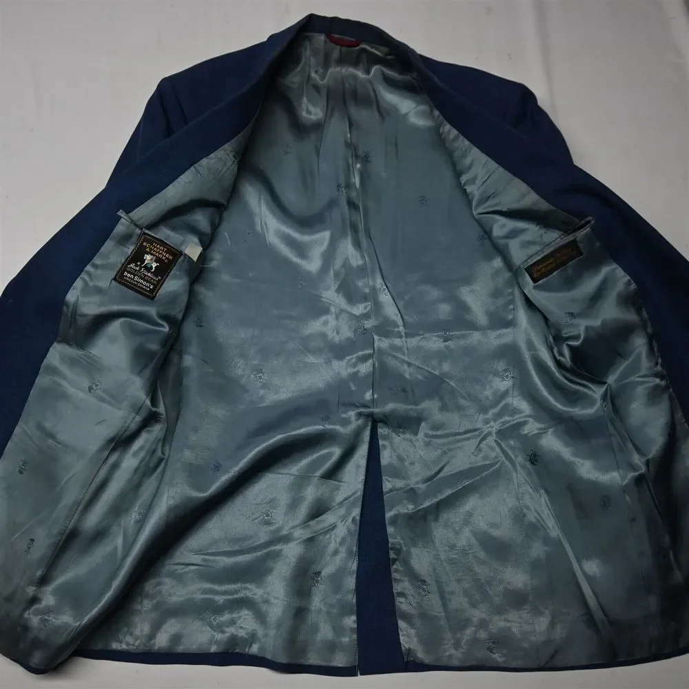 Vtg Hart Schaffner Marx Jack Nicklaus 40L Blue Gold Button Blazer Jacket‎ Coat